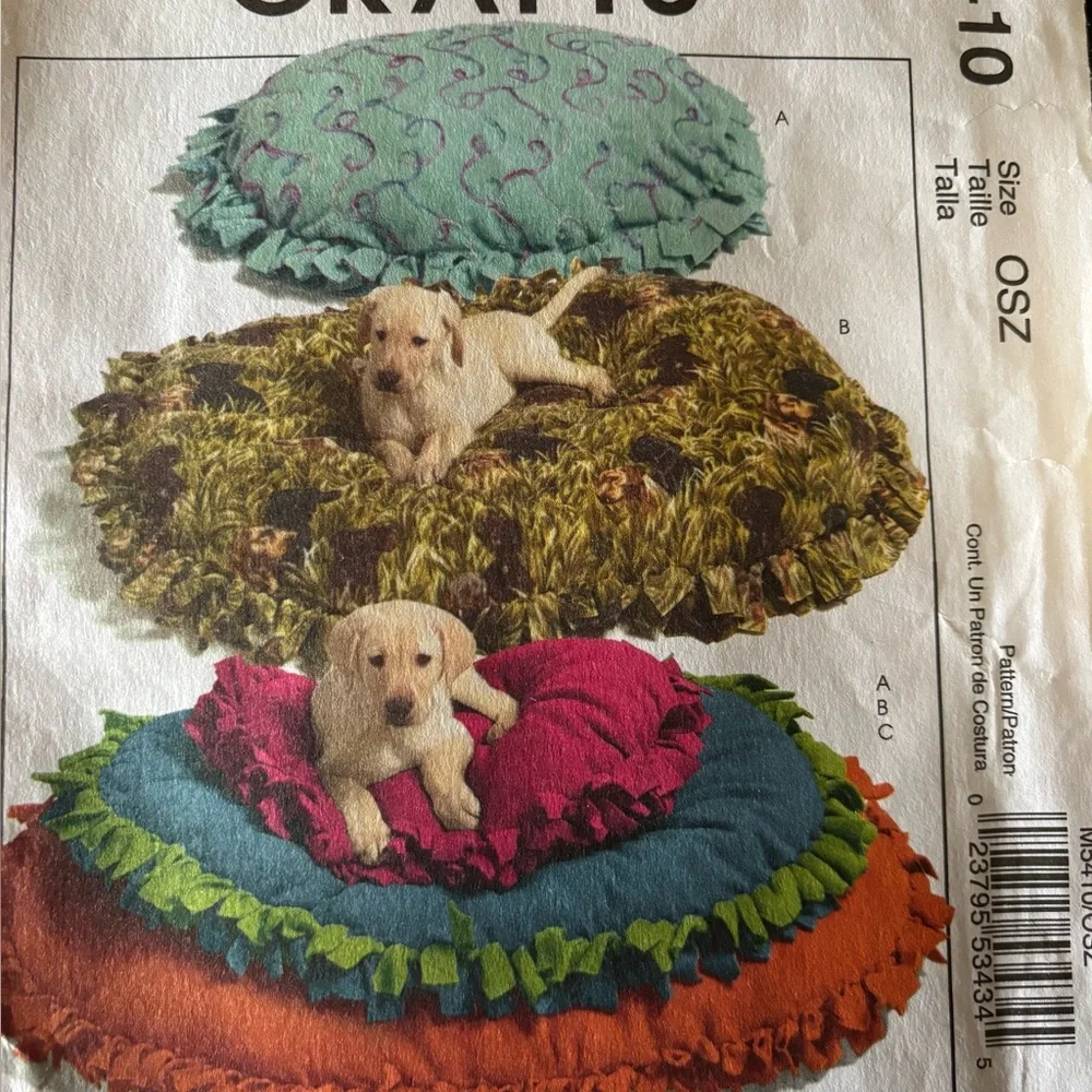 McCall’s M5410 Pattern for Pet Bed and Accessories New Uncut